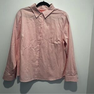 Croft & Barrow long sleeve button down oxford PXL Pink & white striped